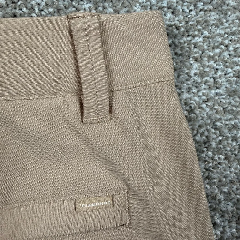 7 Diamonds 7 Pocket Chino Athletic Fit Pants Men's 36x30 Tan Stretch Golf Travel